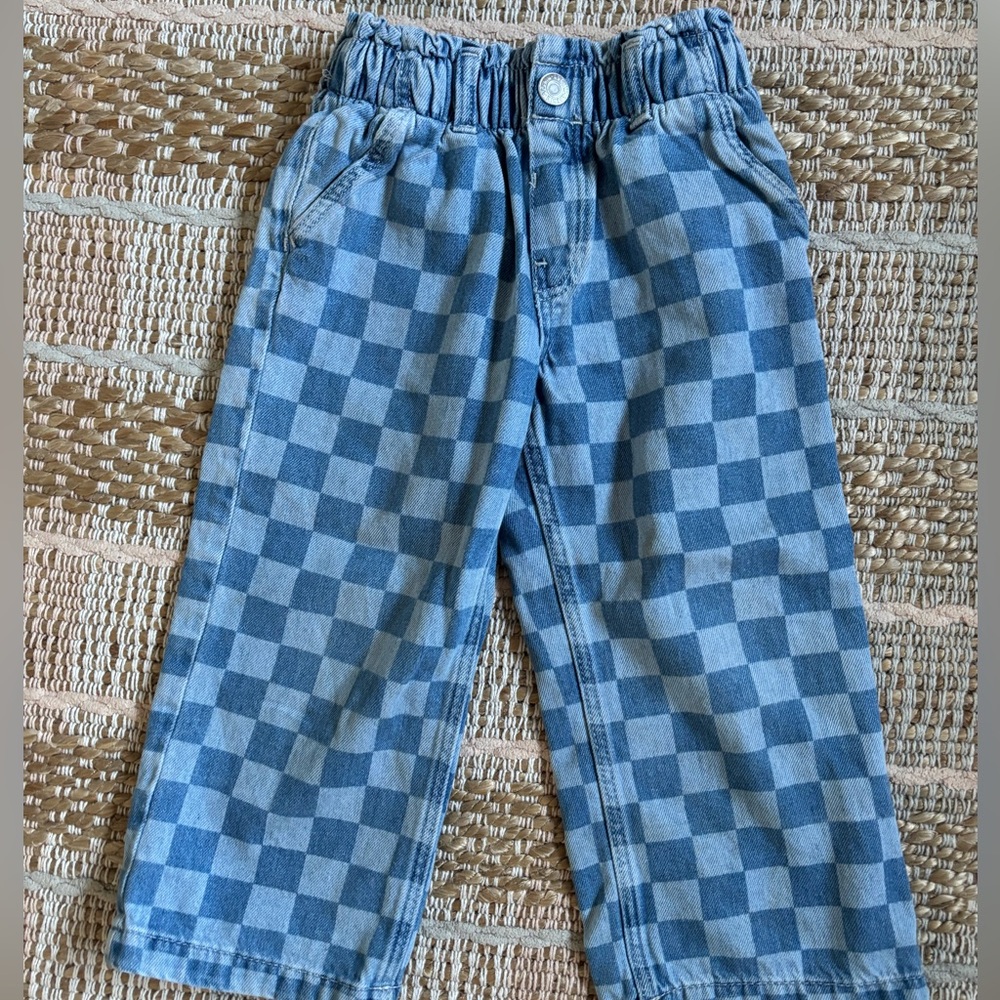 H&M checker wide leg jeans
